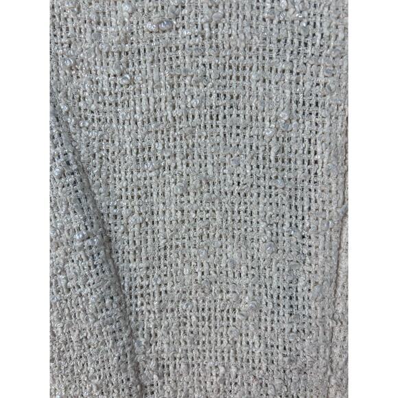 L'Agence Tweed Knit Cap Sleeve Ivory Metallic‎ Shimmer Sheath Dress - Picture 11 of 11